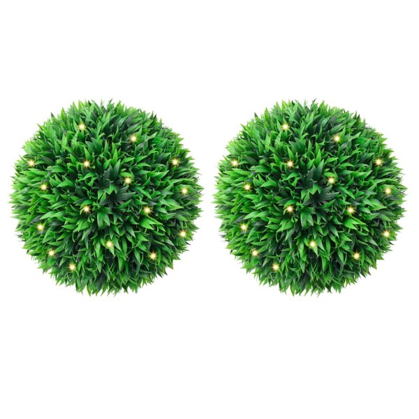 Artificial boxwood bushes with LED lights 2 pcs. green 47cm