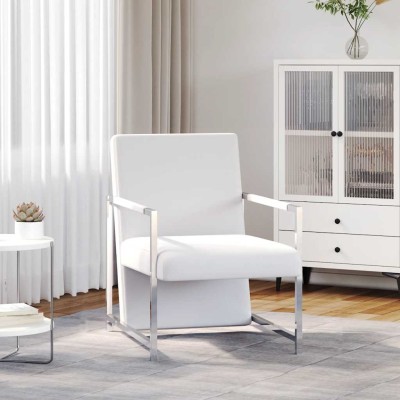 Armchair with chrome legs,...