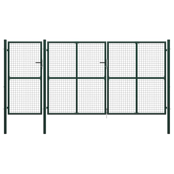 Garden gate, steel, 400x200 cm, green