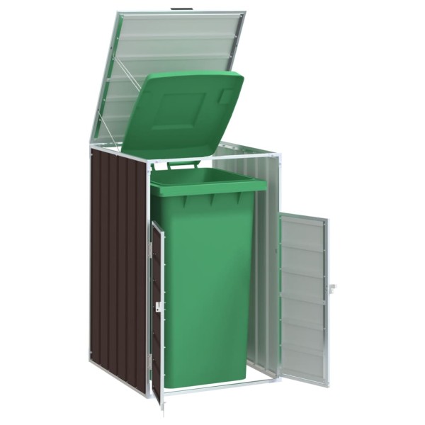 Container holder with wheels, brown, 72x81x115 cm, steel
