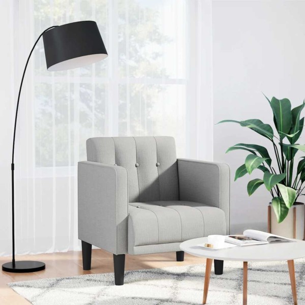 Sofa-chair with armrests, cloud gray, 53 cm, fabric