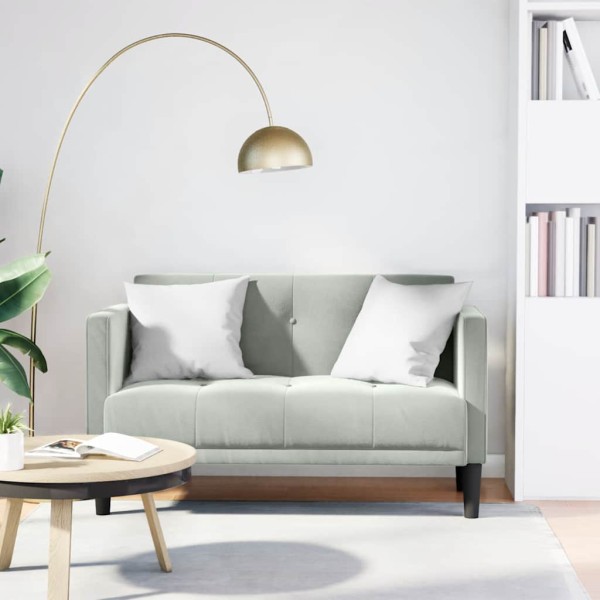 Double sofa, light gray, 111 cm, velvet