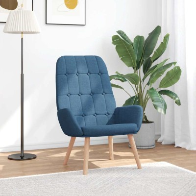 Lounge chair, blue fabric
