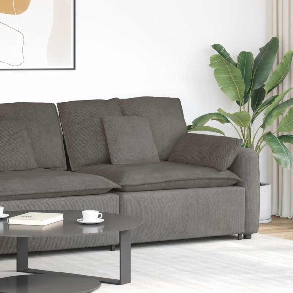 Modular sofa with armrests and cushions, light gray, 100 cm