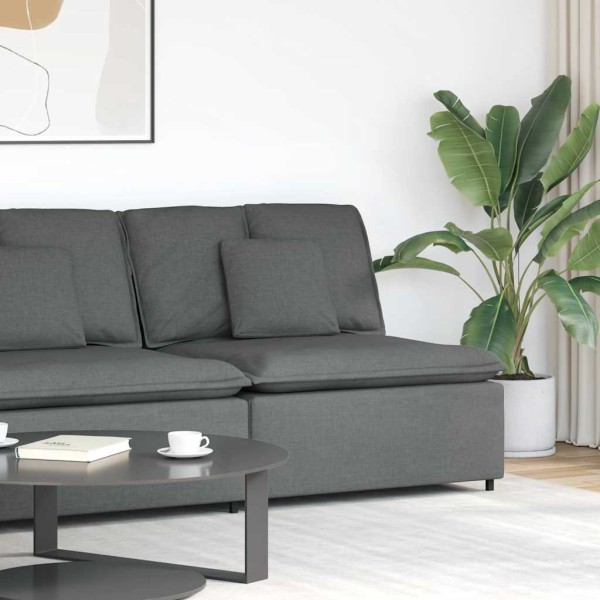 Modular sofa with cushions, dark grey, 100 cm