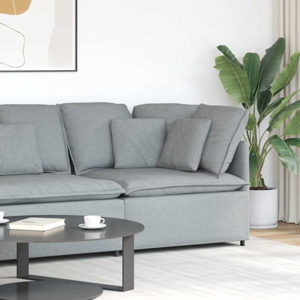 Modular corner sofa with cushions, light grey, 100 cm