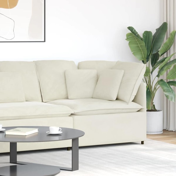 Modular corner sofa with cushions, cream color, 100 cm