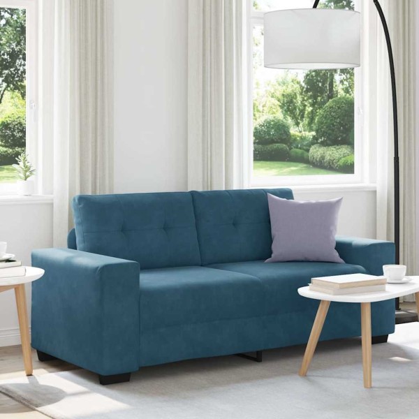 Dvivietė sofa, mėlyna, 180x77x82 cm, aksomas