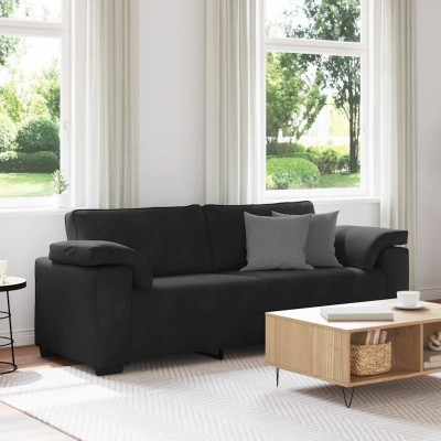 Trivietė sofa, juoda,...