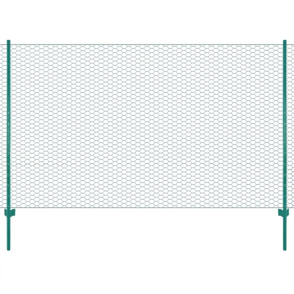 Mesh fence made of wire with posts, green width, 25x2 m