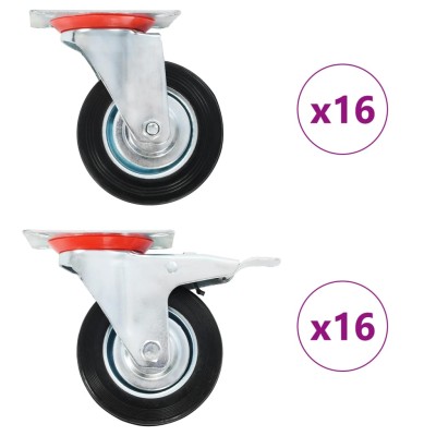 Wheels, 32 pcs., 100mm, swivel