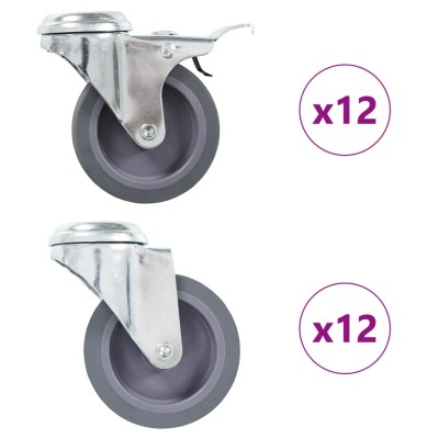 Castors, 24 pcs., 75 mm,...