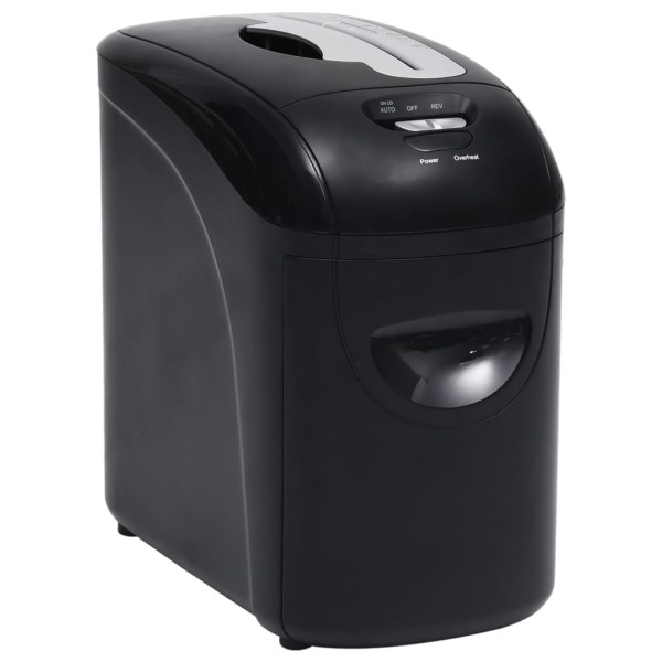 Paper shredder, black, 10 sheets, small pieces