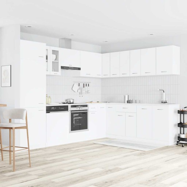 Kitchen cabinet set, Lyon, 14 pieces, white, MDP