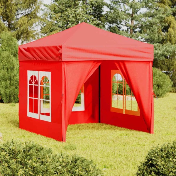 Event tent with side walls, red, 2x2m