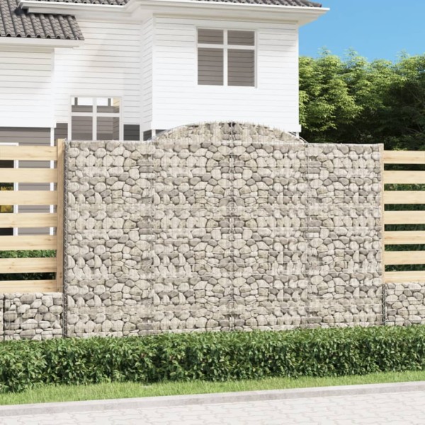 Curved gabion baskets, 4 pcs., 300x30x200/220cm, iron