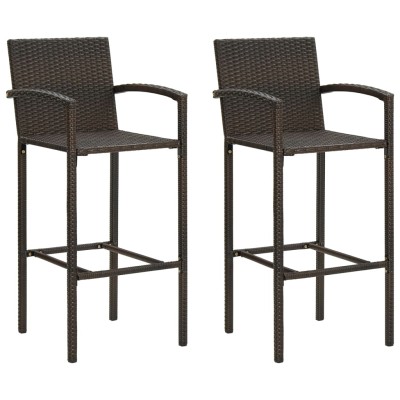 Bar stools, 2 pcs., brown...