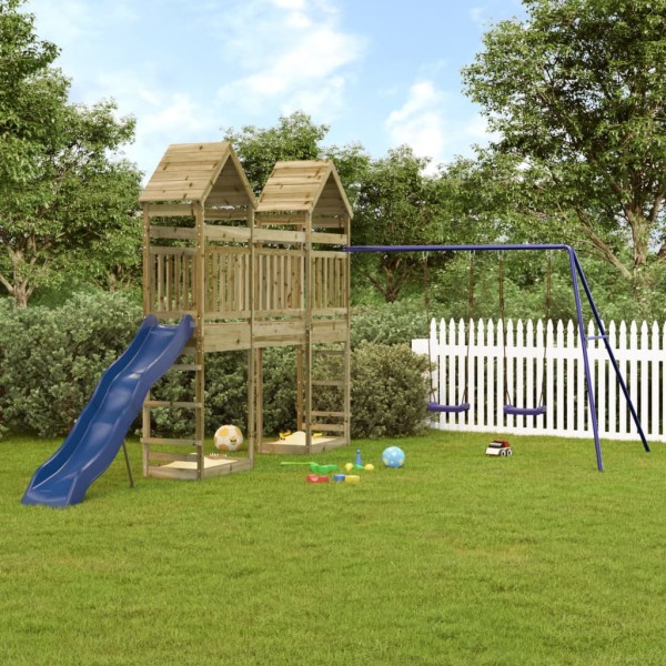 Outdoor playground set, impregnated pine wood