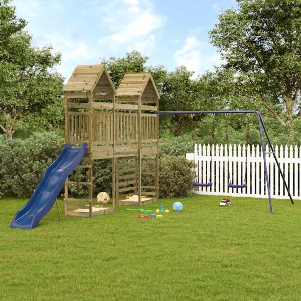 Outdoor playground set, impregnated pine wood
