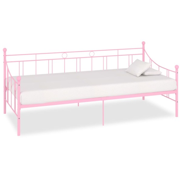Bed frame, pink, 90x200cm, metal