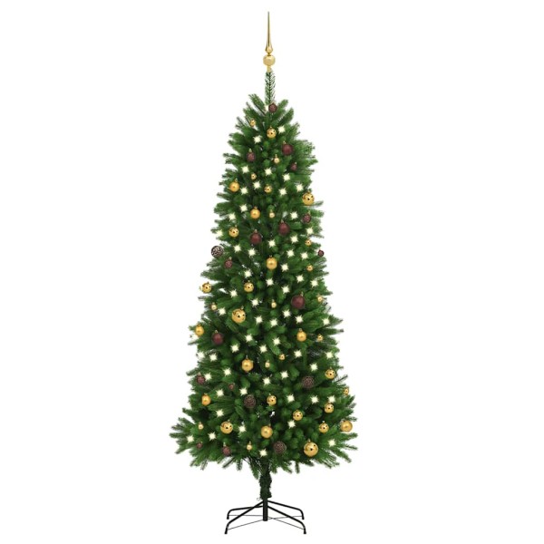 Artificial lighted Christmas tree with toys, green, 240cm
