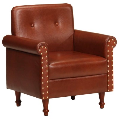 Armchair, brown, genuine...