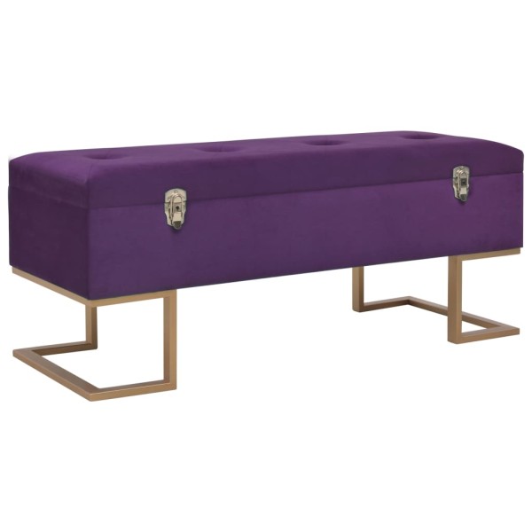 Bench with a compartment for things, purple width, 105cm, velvet