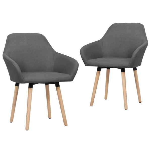 Dining room chairs, 2 pcs., dark gray, fabric