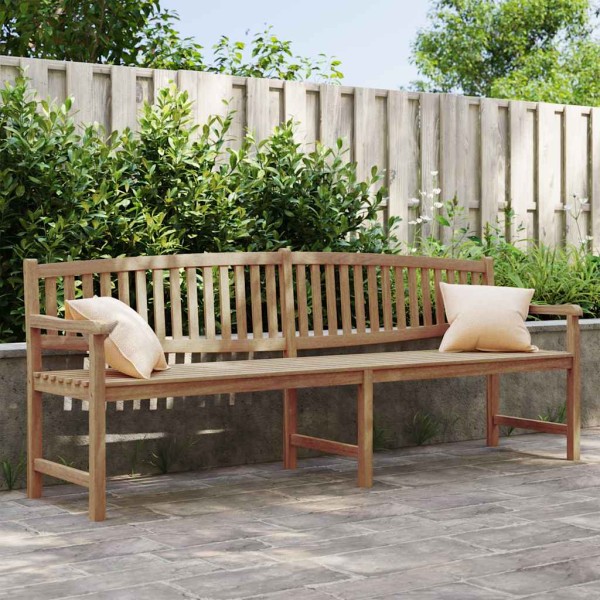 Garden bench, 228x59.5x90cm, solid teak wood