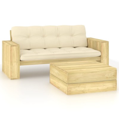 Garden set with cushions, 2...