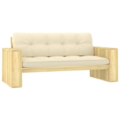 Garden bench with cream...