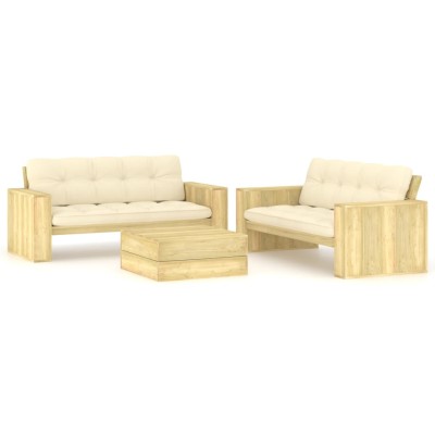 Garden set with cushions, 3...