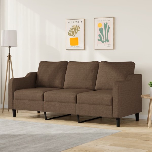 Trivietė sofa, rudos spalvos, 180cm, audinys