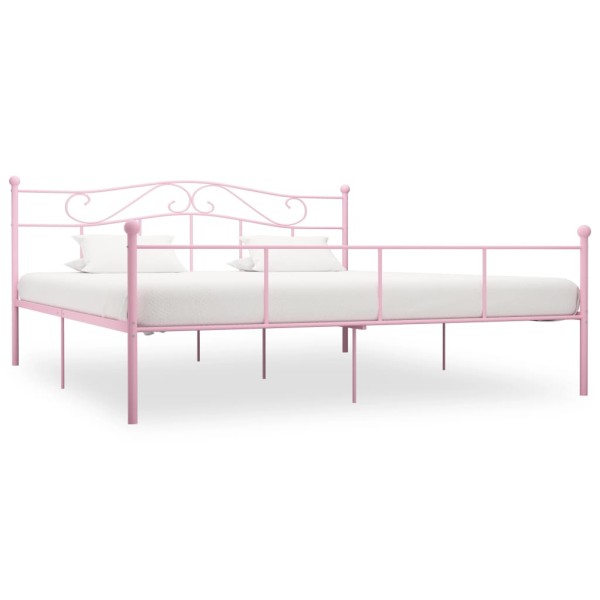 Bed frame, pink, 180x200cm, metal