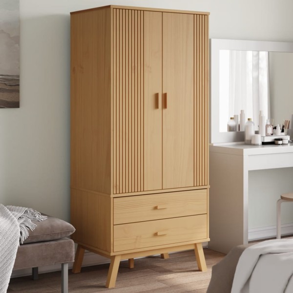 Wardrobe OLDEN, brown, 76.5x53x172cm, solid pine