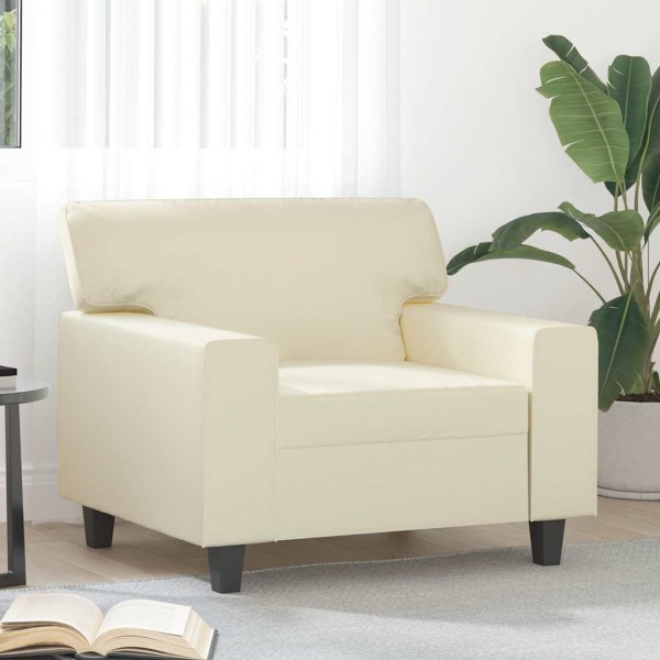 Armchair, cream color, 60cm, artificial leather