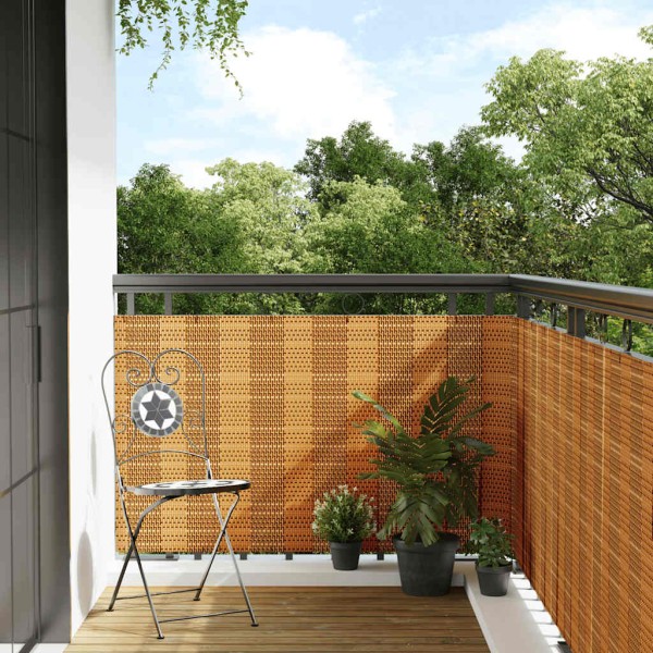 Balcony partition, light brown, 1000x90cm, polyrattan