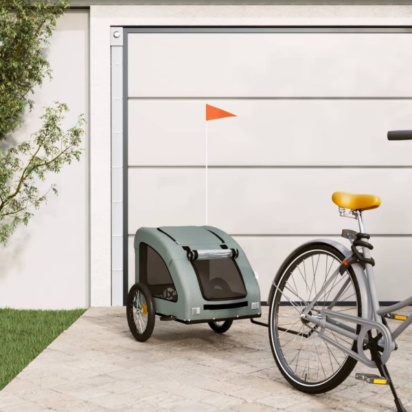 Bicycle trailer for pets, gray, oxford fabric / iron