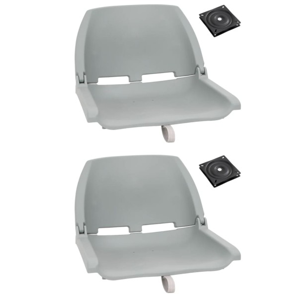 Folding boat seat set, 4 pieces, gray