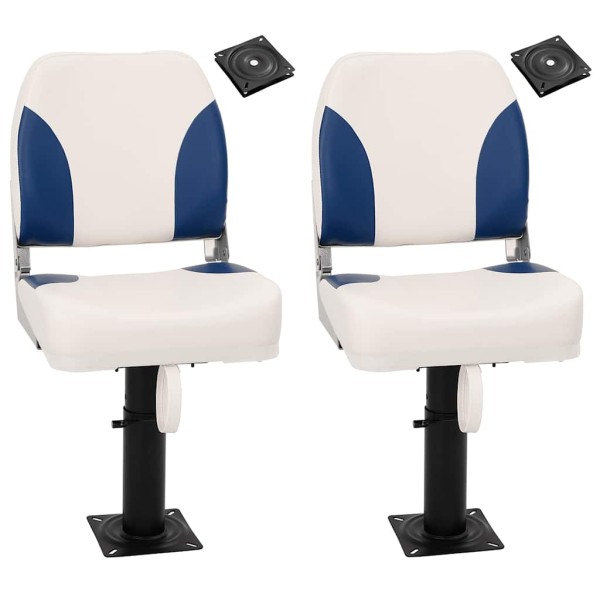 Boat seats with legs, 2 pcs., 360° rotatable, customizable