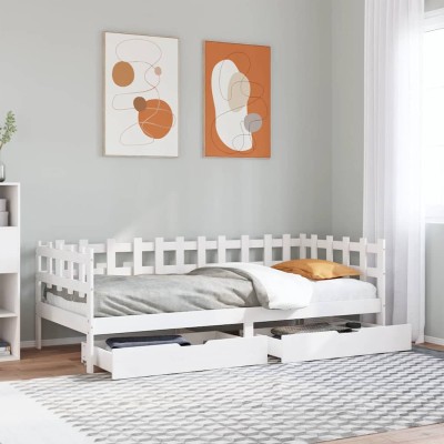 Bed with drawers, white,...