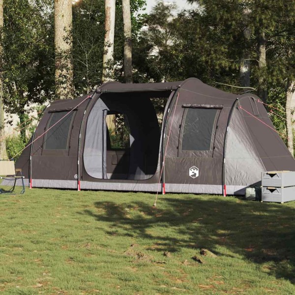 Camping tent, brown, four-person, tunnel