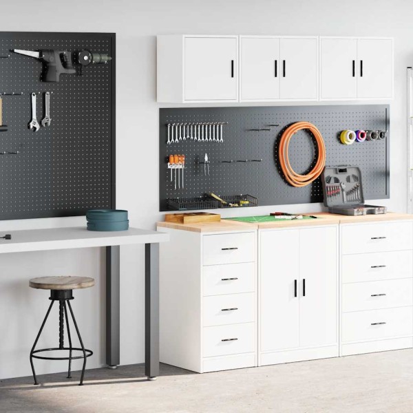 garage cabinets, 2 units, white, wood