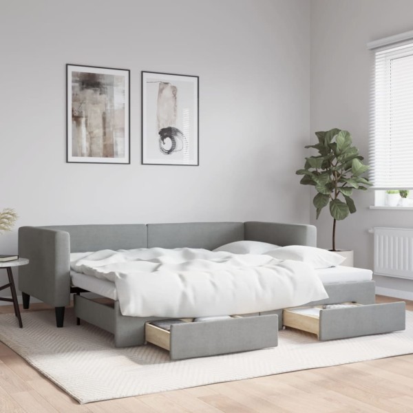daybed with inserts and drawers without mattress light gray