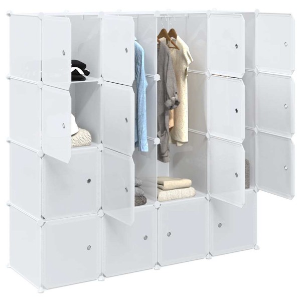 Storage Cube Organizer with 16 cubes and suspended bars PP
