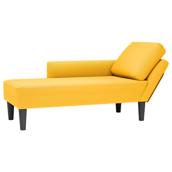 Lounge sofa with pillows light yellow velvet fabric