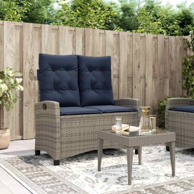 Reclining garden bench with...