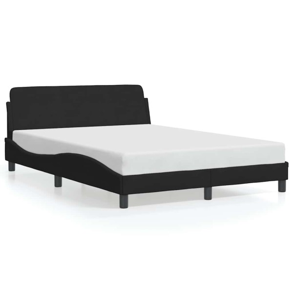 Bed frame Dover, black, 135x190 cm, velvet