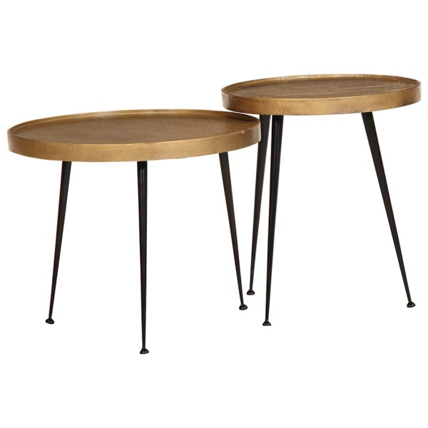 Coffee tables, 2 pcs., golden color, engineered wood