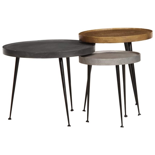 Coffee tables, 3 pcs., multicolored, engineered wood